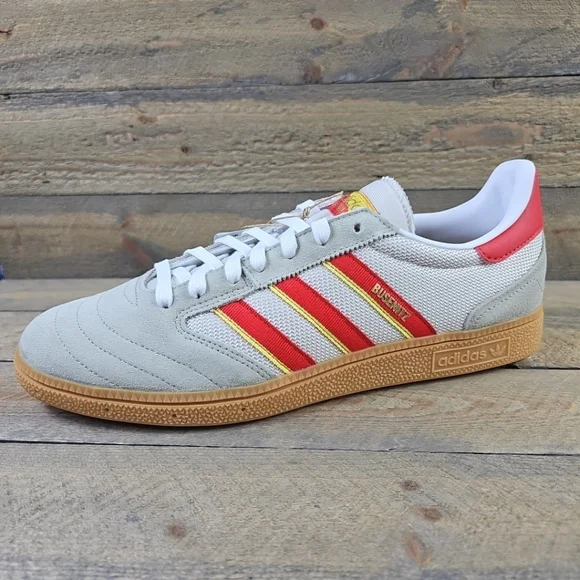 adidas Originals Busenitz Vintage Men's Shoes Suede Upper Feather Grey/Red - Picture 4 of 12
